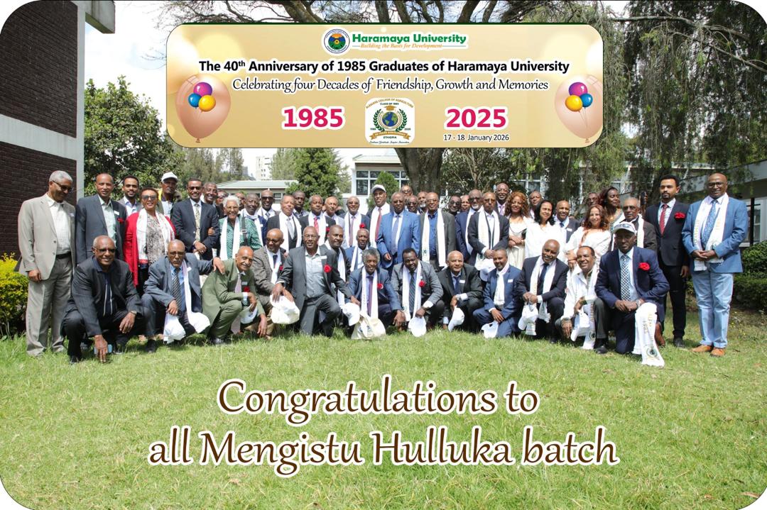 Group photo with banner